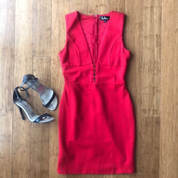 🆕 Lulus Red Sleeveless Bodycon Dress - Picture 6 of 8